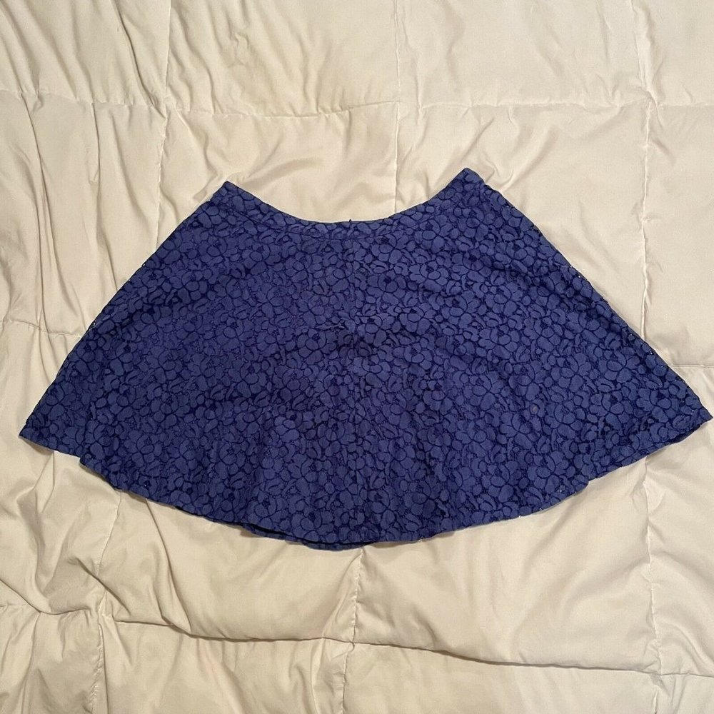 TOPSHOP BLUE FLORAL SKATER MINI SKIRT SIZE 8